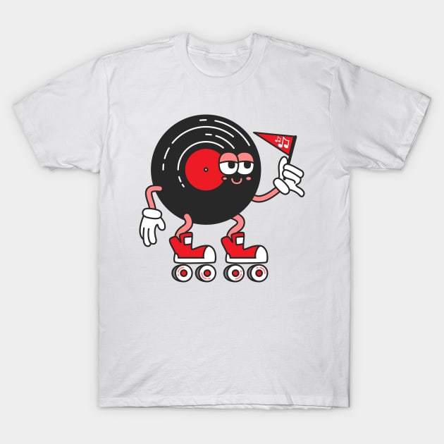 Spinnin' Wax and Rollin' Skates T-Shirt by Joe Gottli